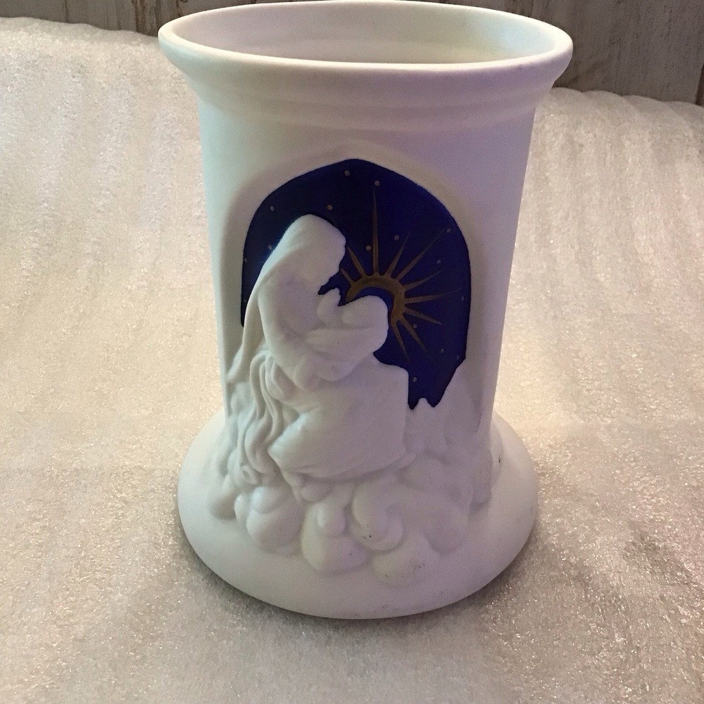 TELEFLORA GIFT Vase MOTHER MARY & CHILD bisque porcelain vase/candle holder
